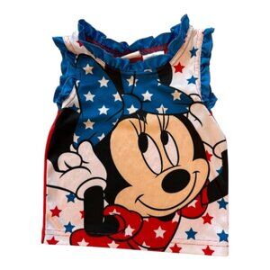 Disney Minnie Mouse Patriotic Tank Top 2T - Red White Blue Sleeveless (2603-1)
